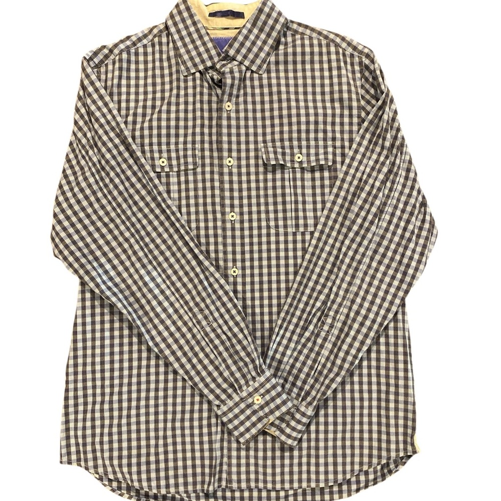 Tommy Bahama Black‎ and White Plaid Shirt